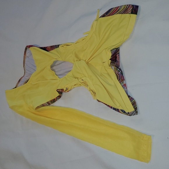 NNT Bartender Colorful Vibrant Print Women's Long-sleeved Waist-cut jumpsuit S - Picture 4 of 11